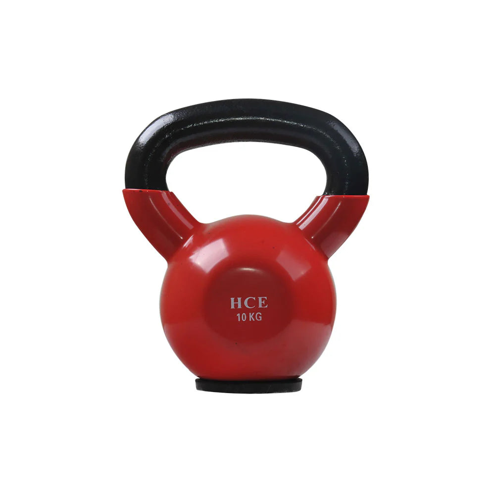 Vinyl 10kg Steel Handle Kettlebell with red Colour
