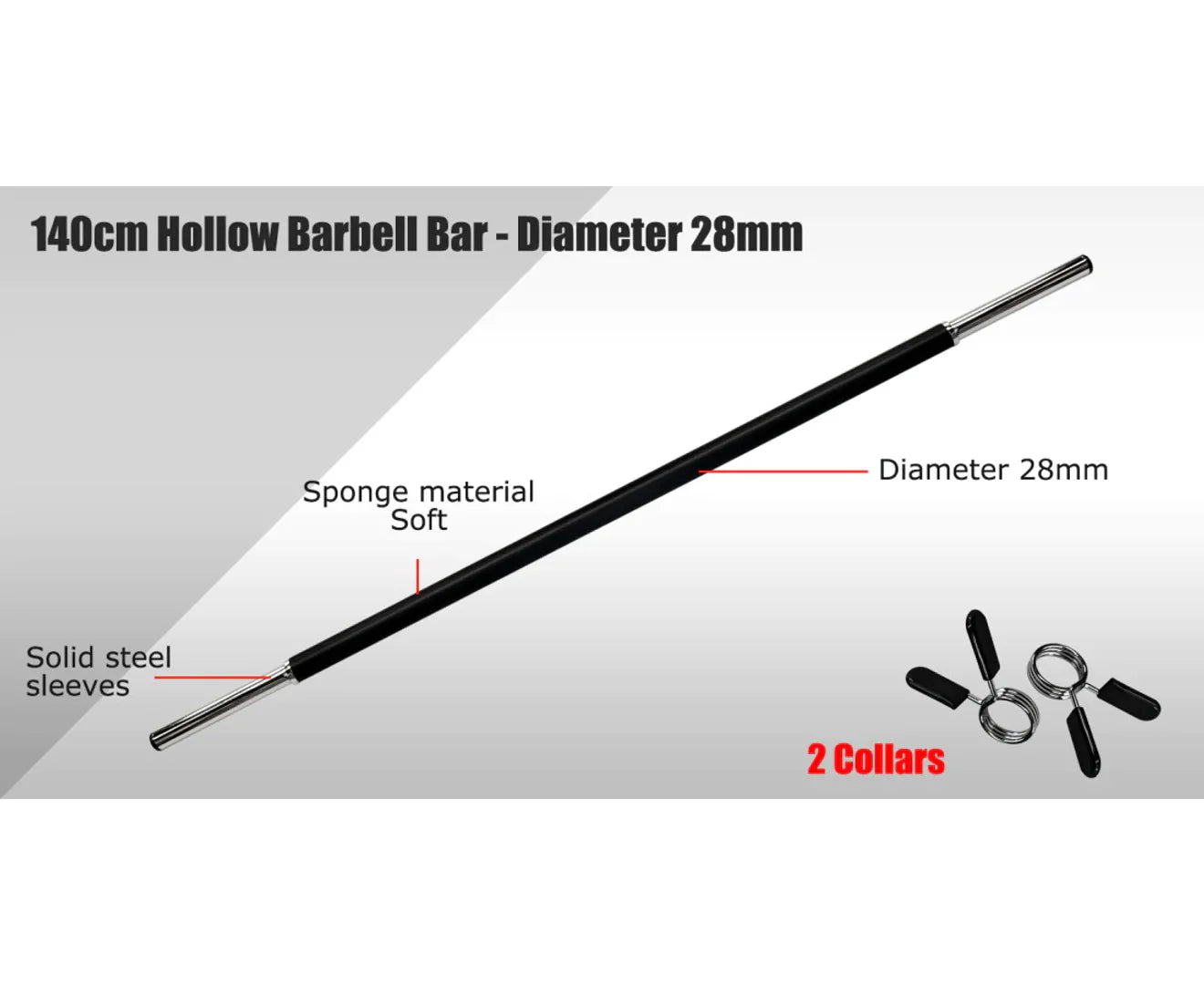 Body Pump Bar – 140cm, 28mm Hollow Barbell