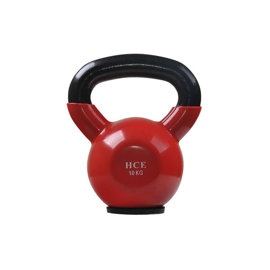 Vinyl 10kg Steel Handle Kettlebell with red Colour