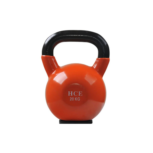 Vinyl 20kg Steel Handle Kettlebell with orange Colour