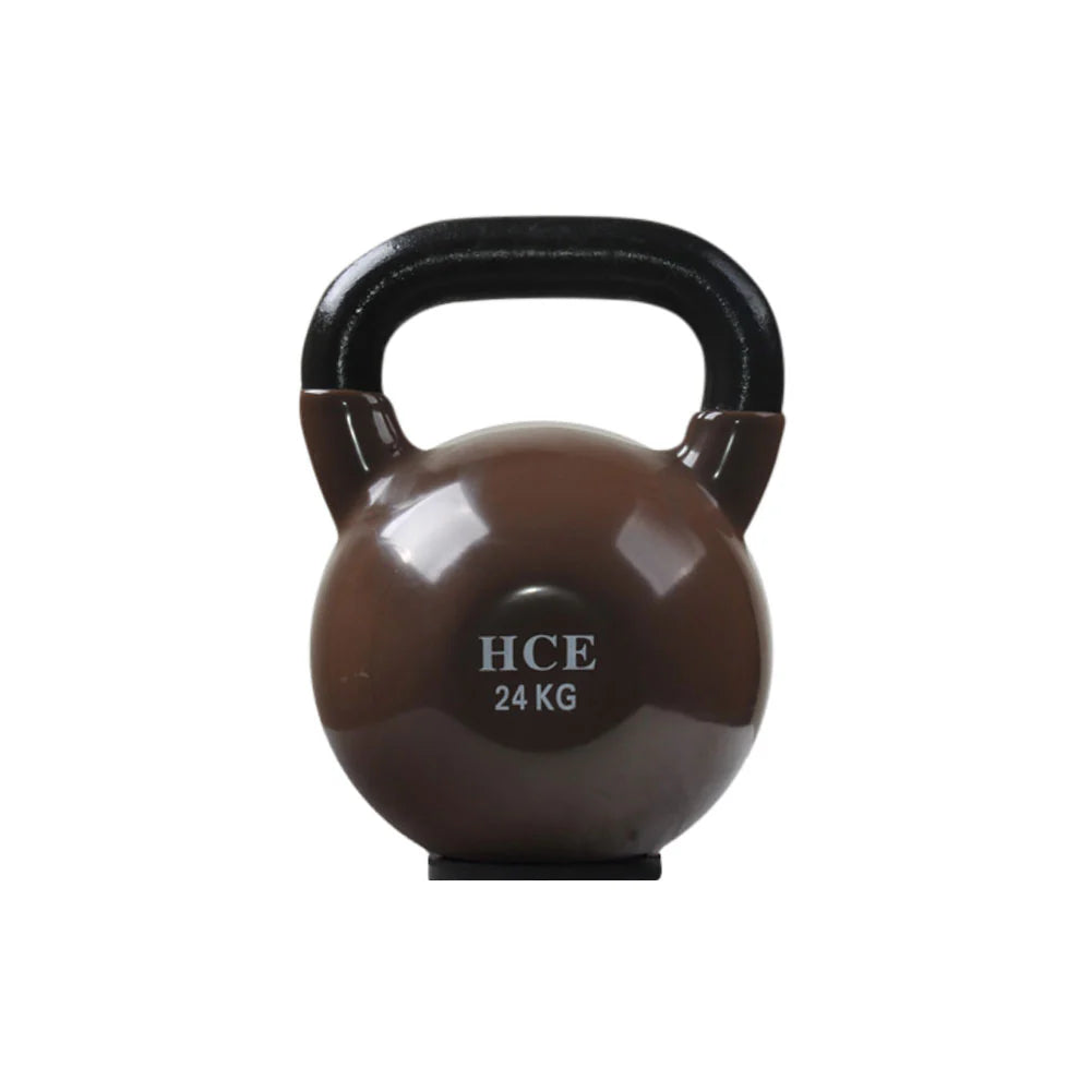Vinyl 24kg Steel Handle Kettlebell with brown Colour