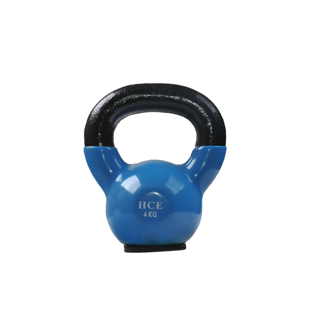 Vinyl 4kg Steel Handle Kettlebell with blue Colour