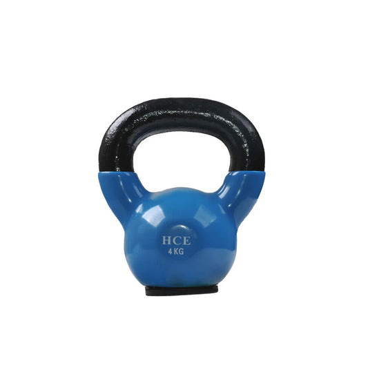 Vinyl 4kg Steel Handle Kettlebell with blue Colour
